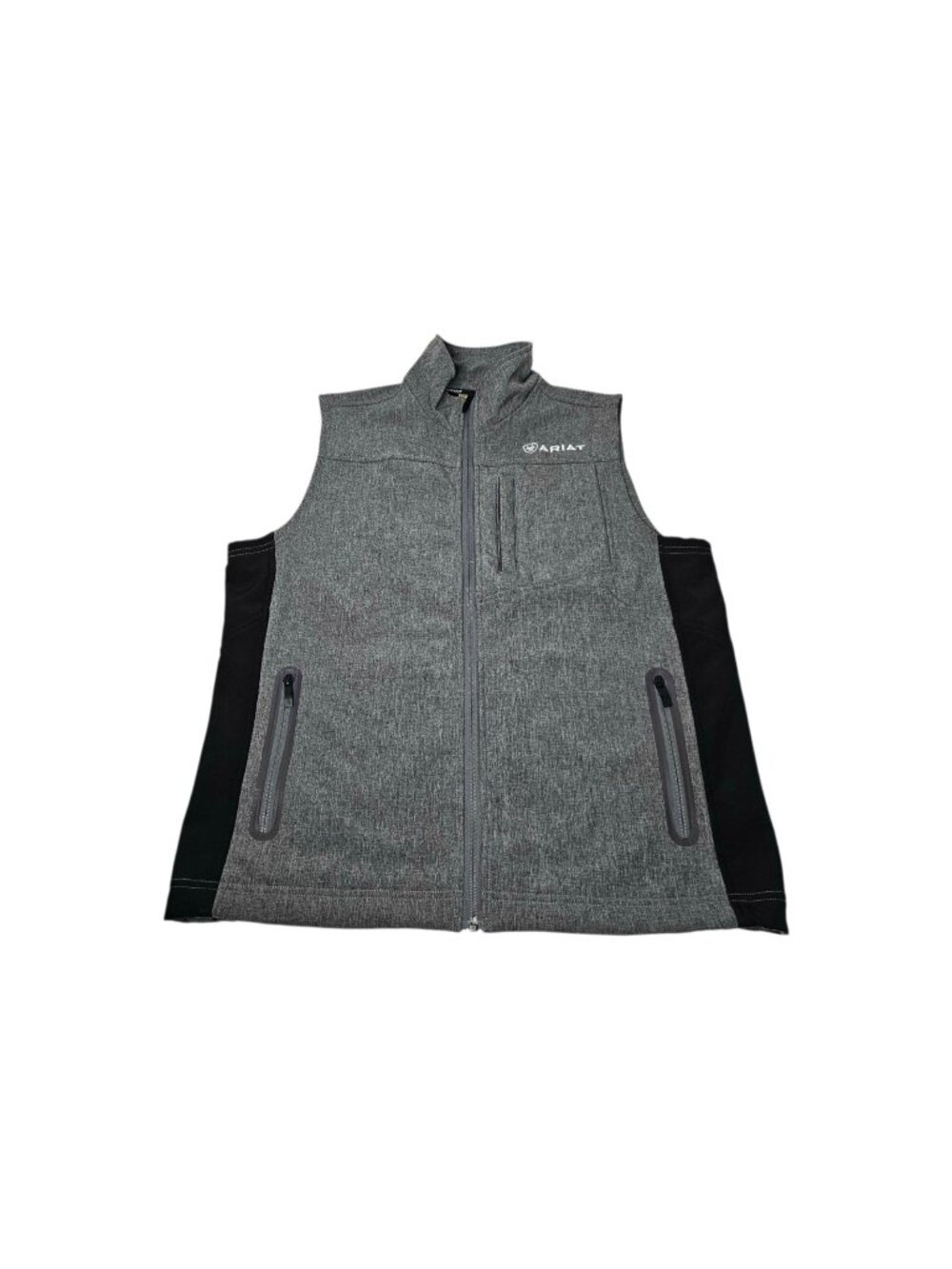 Ariat Men's Zip Up Vest Soft Shell Size Medium Gray Outdoor Rancher Casual